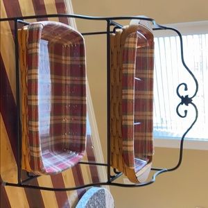 Longaberger 2-tier stand with baskets